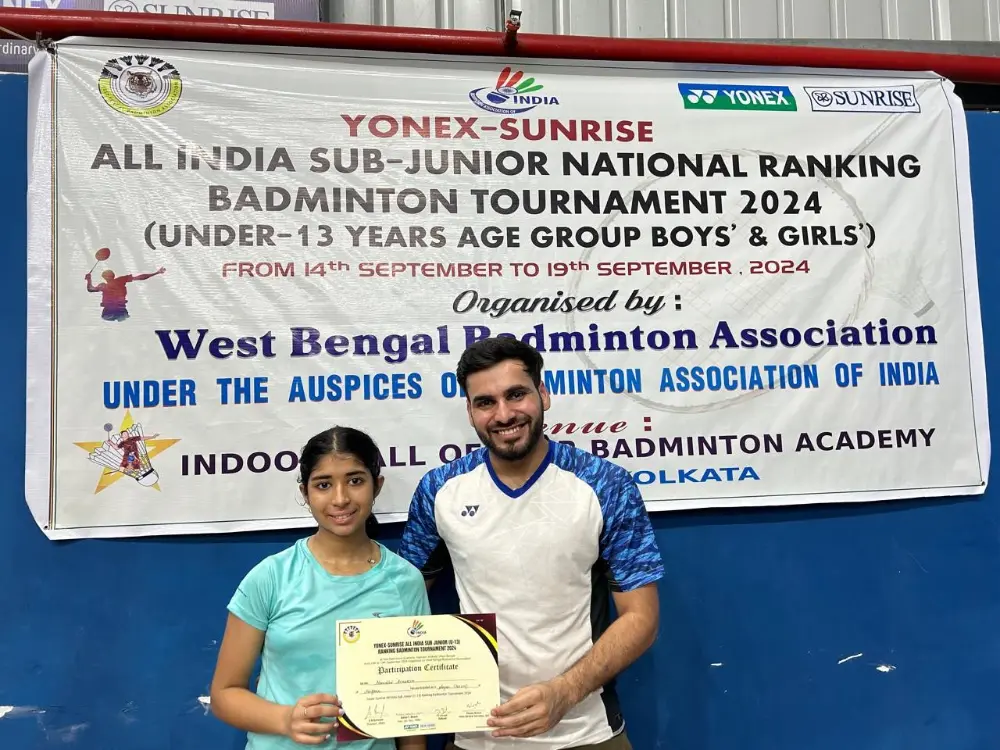 REPORT OF THE ALL INDIA SUB JUNIOR NATIONAL RANKING BADMINTON TOURNAMENT IN KOLKATA FROM 14TH TO 19TH SEPTEMBER 2024